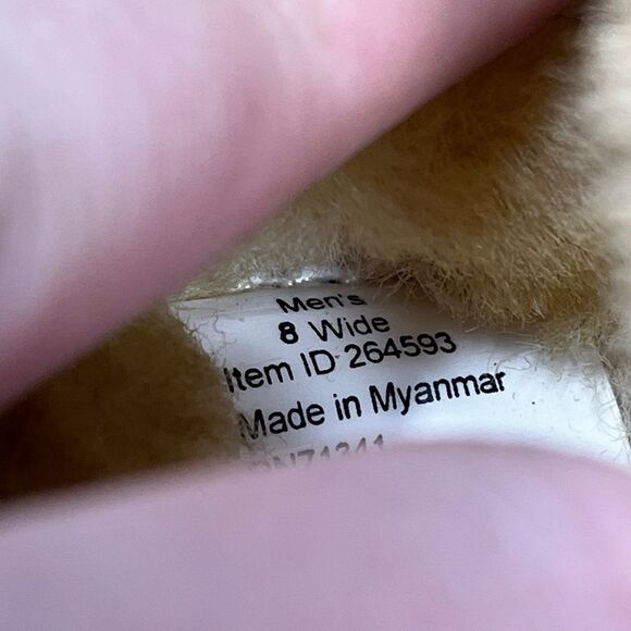 L.L. Bean Wicked Good Slippers Suede Rubber Sole Shearling Moccasin Men 8 Wide - Picture 8 of 8